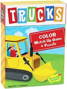 Peaceable Kingdom Floor Puzzle and Matching Game 2 in 1 Educational Activity for Kids 2 Years and Up - Trucks