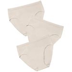 BRAVADO! DESIGNS Women's Seamless High Waisted Underwear Breathable Recycled Nylon Organic Cotton Panties 3 Pack Antique White XL/XXL