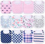 Benoxine Baby Bandana Drool Bibs, Soft and Absorbent Organic Cotton Bandana Bibs Set for Boys Girls Newborn Unisex Plain Colors 0-36 Months 12 Pack