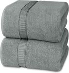 Utopia Towels - Premium Jumbo Bath Sheet (90 x 180 cm, 2 Pack) - 100% Ring Spun Cotton Highly Absorbent and Quick Dry Extra Large Bath Sheet - Super Soft Hotel Quality Towel (Cool Grey)