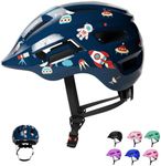 KORIMEFA Kids Bike Helmet Toddler Bike Helmets for Ages 2-8 Years Boys Girls CE Certified Safety Adjustable Multi-Sport Roller Skating Skateboard Scooter Cycling Helmet (Dark Blue, S)