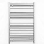 700mm Wide Chrome Heated Towel Rail Radiator Curved and Flat For Bathroom Designer UK (700mm x 1000mm (h) Flat)