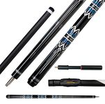 Moyerely Carbon Fiber Pool Cue,11.8mm/12.5mm Low Deflection Cue Stick,Professional Pool Stick with Case with Extension (MF4-11.8mm+Extension, Wavy Pin)