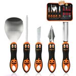 WeKit Halloween Pumpkin Carving Kit Tools, 11 Pcs Professional Heavy Duty Carving Set, Stainless Steel Double-Side Sculpting Tool Carving Kit for Halloween Decoration and Gifts