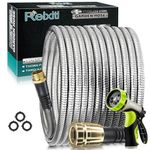 Relxitl Garden Hose 100ft - Stainless Steel Garden Hose Metal, Flexible Water Hose with Sprayer for Yard - Never Kink & Tangle, Durable and Leak Proof Heavy Duty for Outdoor Use