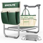 SPECILITE Garden Kneeler and Seat,Heavy Duty Foldable Gardener Stool with 2 Large Tool Pouches,Resistant Knee and Back Pain, Gardening Gifts for Women,Mom and Men Seniors