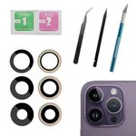 3 Pcs/Set 14 Pro Back Rear Camera Glass Lens Replacement for iPhone 14 Pro for iPhone 14 Pro Max Camera Glass Lens Covers Replacement with Adhesive Preinstalled + Replacement Repair Tool kit Set