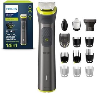 Rifinitore All-in-One Philips serie 7000, Multigroom 14 in 1 per viso, testa e corpo, 21 impostazioni di lunghezza (0,5-16 mm). Un unico strumento, massima precisione (modello MG7930/15)