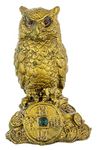 PPJ ® OWL Feng Shui Vastu Showpiece for Health Wealth Protection and Prosperity Money and Wisdom/Gift Purpose Polyresin Gold(3.75 inch x 2.5 inch x 1.5 inch) Weight 135g