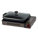 Onlyfire Portable Butane Stove with Grill Pan, Tabletop Hot Pot Gas Camping Stove, Grill Pan Gas Stove for Patio, Camping, RV & Tailgating, Camp Stove, GS349