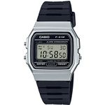 Casio Men's Quartz Watch with Grey Dial Digital Display and Black Resin Strap F-91WM-7AEF