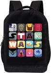 STAR WARS Officially Licensed Backpack For Boys Durable Polyester Laptop Sleeve Adjustable Straps 17" H x 12" W x 6" D (Logo 4)