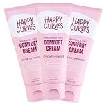 HAPPY CURVES Comfort Cream Deodorant for Women: Aluminum-Free Lotion Powder for Under Breast, Body & Private Parts - Anti Chafing Cream 3.4 oz.(3 Pack, Fragrance-Free)