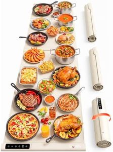 Laudlife Spliced Modular Electric Food Warming Mat, 3-in-1 Expandable Food Warmer with 55” Large Heating Area, Silicone Portable Food Warmer for Parties Buffet, Warming Trays for Countertop, Beige