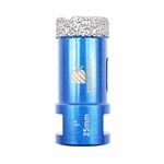 1 Inch Diamond Core Drill Bit for Porcelain Tile Ceramic Marble Granite Drilling,BRSCHNITT 1pc Vacuum Brazed Diamond Hole Saw with 5/8-11 Thread (25mm)