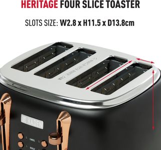 Haden Heritage 4-Slice Toaster – Black Retro Design