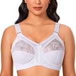 Ayigedu Ladies Plus Size Bra Minimiser Full Coverage Firm Hold Non Padded No Wired 42DD White