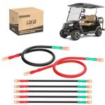 10L0L Golf Cart Battery Cables-48V Heavy Duty Battery Cables Compatible with Club Car DS & Precedent Since 1994, 4 Gauge Pure Copper Battery Wiring Cables (7Pcs), 14in & 41in Long