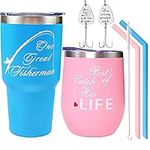 Fisherman Gifts, Fisherman Tumbler, One Great Fisherman Best Catch of his Life, Gifts for Couple