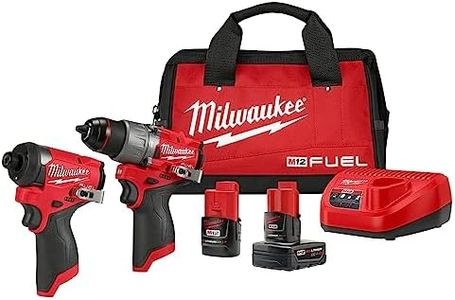 Milwaukee M12 FUEL 12-Volt Lithium-Ion Brushless Cordless Hammer Drill and Impact Driver Combo Kit w/2 Batteries and Bag (2-Tool)