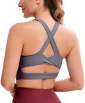 Sports Bras for Women Criss-Cross Back Padded Workout Tank Tops Medium Support Crop Tops for Women, Grey, Small