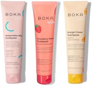 Boka Fluoride Free Toothpaste Nano Hydroxyapatite Toothpaste - Orange Cream, Watermelon Mint, Strawberry Mango Flavor, 4 oz 3Pk US Manufactured