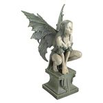 Design Toscano Celtic Fairy's Perilous Perch Outdoor Garden Statue, Large, 48.5 cm, Polyresin, Two Tone Stone