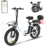 Gyrocopters iCaddy Electric Bike for Adults | Bike with Trunk, Basket, ANTI-THEFT GPS TRACKER | Speed upto 40 Km/h Range upto 125 Km | Peak 650W Brushless Motor 20*3 Inch Fat Tire | UL2849 Safe Ebike