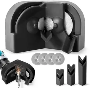 Drill Bit Sharpener, Power Drill Bit Sharpener for All Bits with 4 Grinding Wheels, Portable Multipurpose Drill Bit Sharpener for Grinder Attachment, Grinding Wheel Dressing Tool Polishing Black