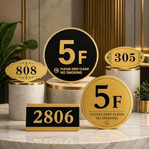 Custom Acrylic Door Number Sign, Personalized Room Number Plaque with Adhesive Backing, Hotel Apartment House Address Sign for Office, Rental, Dorm (24x12 cm)