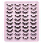 JIMIRE Eyelashes Fluffy 5D Natural False Eyelashes 5 Styles Mixed 14-18MM Fake Lashes Soft 20 Pairs Multipack