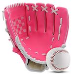 Baseball Glove and Ball Set for Kids Youth Adult, Softball Glove 9.5''-12.5'', Baseball Mitt Left Hand Glove, Right Hand Throw