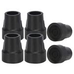 supregear 6pcs Crutch Tips, 1-in (25 mm) Heavy Duty Rubber Replacement Tips for Crutches, Canes, Walking Sticks, Walkers, Commodes, Shower Chairs and Bath Benches, Universal Non Slip Cane Tips, Black