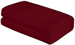 Royale Linens Flat Sheet Only - Soft & Breathable - Brushed 1800 Microfiber - Luxury Hotel Quality - Wrinkle & Fade Resistant - Cool & Soft Top Flat Sheet - Flat Sheet Sold Separately - Top Sheet for Bed (Burgundy, Queen)