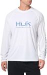 HUK Men's Standard Pursuit Vented Long Sleeve, 30 UPF Fishing Shirt, White 2.0