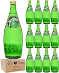 Perrier Glass Bottles Sparkling Natural Mineral Water 750ml (Pack of 12)