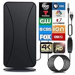 TV Antenna for Smart TV - Amplifier TV Antenna Indoor with Booster Digital HD TV Antenna and Free Local Channels - 4K HD 1080P All TV's VHF UHF 520+ Miles Range - 32.8ft Coax Cable/AC Adapter 2023 New