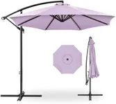 Best Choice Products 10ft Offset Hanging Market Patio Umbrella w/Easy Tilt Adjustment, Polyester Shade, 8 Ribs for Backyard, Poolside, Lawn and Garden - Lavender