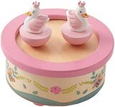 RUYU Wooden Music Box,Musical Box Swan Toy Decoration Birthday Present for Lover Friends and Children,Pink (Pink)