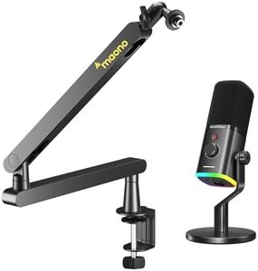 MAONO USB/XLR Dynamic PD100X Microphone with Heavy Duty Fully Adjustable Boom Arm BA92