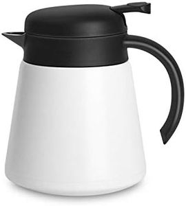 Luvan 27OZ Thermal Carafe,304 18/10 Stainless Steel Double Walled Vacuum Insulated Coffee Pot with Press Button Top,12+ Hrs Heat&Cold Retention,BPA Free,for Coffee,Tea,Beverage (White/800ML)