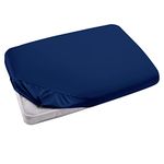 Hafaa Double Fitted Sheet – 25 cm Deep Easy Care Super Soft Brushed Microfibre Navy Double Bed sheet - Fade Resistant (137 x 191cm)