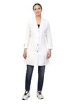 Hangerage Apron/Lab coat for Womern's for Health Professionals || ColorWhite Long Sleeves ||Blend Cotton (L)