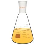 XCD Erlenmeyer Flask, Heavy Wall Borosilicate Glass Erlenmeyer Flask with 24/40 Standard Taper Outer Joint (250 ml)