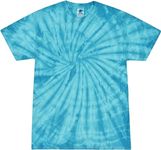 Colortone Tie Dye T-Shirt LG Spider Turq