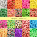 16000 pcs (20 styles) Fruit Clay Slices Charms, VEINARDYL Nail Art Slices 3D Polymer Clay for DIY Crafts Resin Slime Making Cellphone Decoration