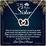 Larvincy Sisters Gifts From Sister Necklace - Sister Birthday Gifts From Sister, Little Sister Big Sister Necklace, Sister Jewelry, Twin Sister Gifts For Women, Sister Necklace For 2 On Mothers Day, 1