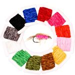 12 Pieces Chenille Fly Tying,Fly Tying Chenille 65.64 Yards Fly Tying Materials DIY Fly Tying Thread Craft Colorful Fly Tying Tinsel for Streamers Wooly Buggers Nymph Flex Hackle Body Supplies