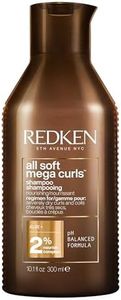 Redken Shampoo per Capelli Ricci e Secchi, Deterge e Nutre, Per Capelli Setosi e Ricci Scolpiti, Con Aloe Vera, All Soft Mega Curls, 300 ml