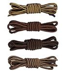 4 Pairs Round Work Boot Laces Heavy Duty, Durable Shoelaces for Hiking,Walking,Outdoor Boots and Steel Toe Cap Boots